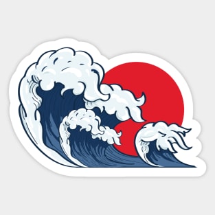 Wave and Sun Sticker